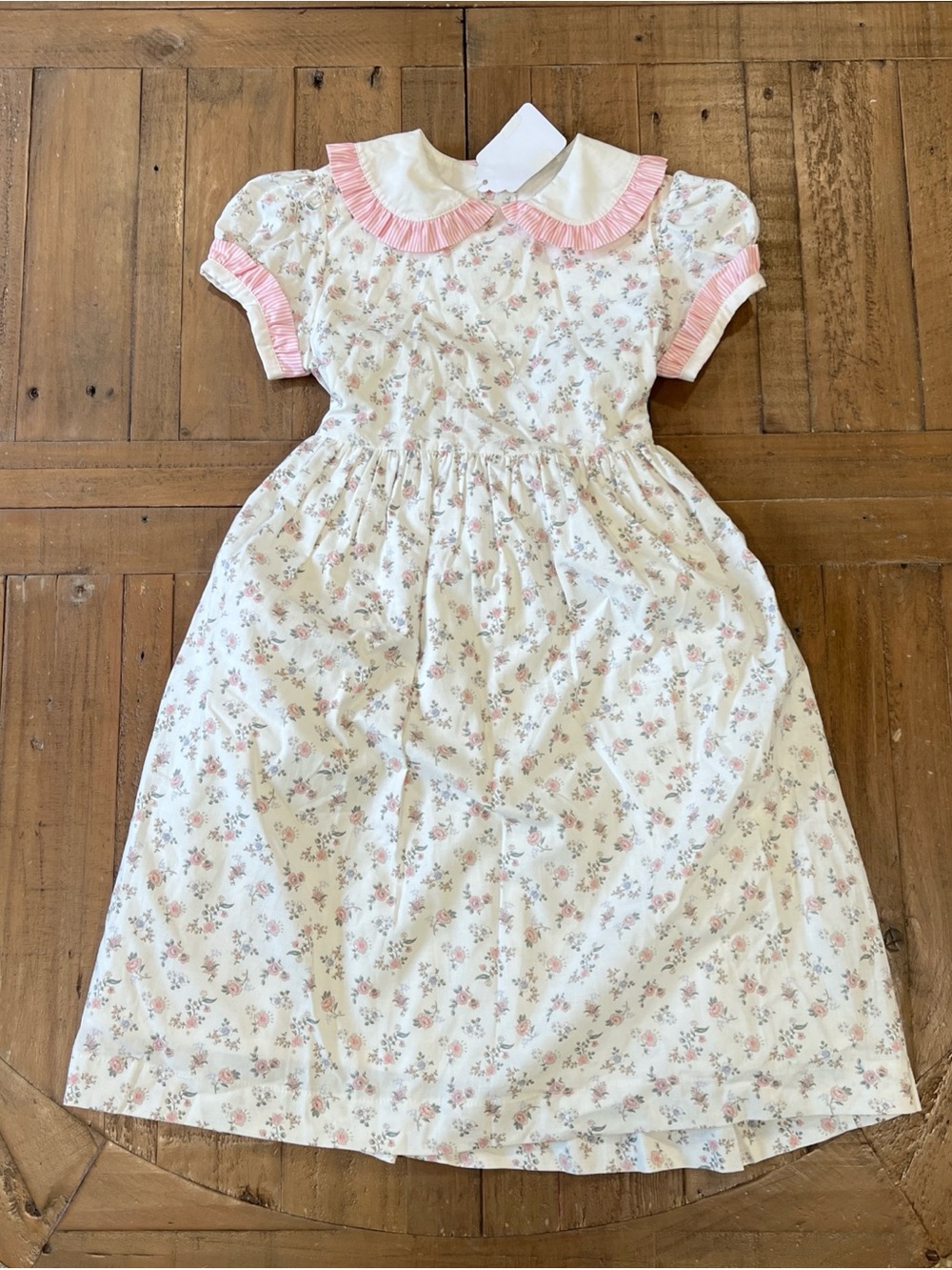 Sal & Pimenta Girls Carmo Dress Short Sleeve Floral Design Size 8 NWT Portugal